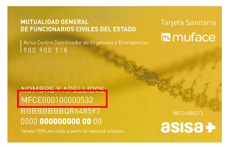 Tarjeta física de Asisa