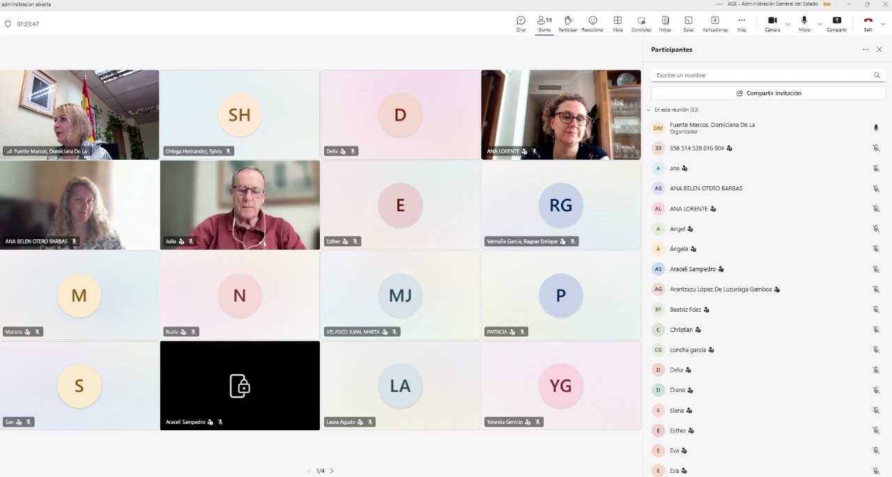 usuarios conectados a la charla online de la dirección provincial de Madrid