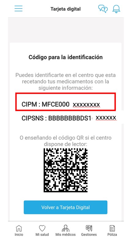 Tarjeta digital de Adeslas