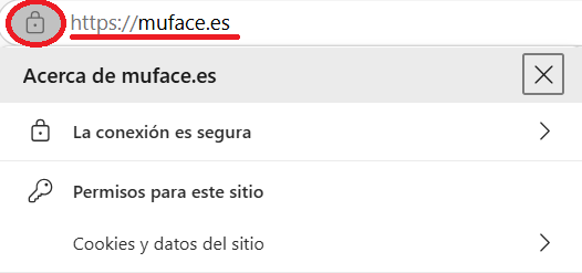 URL segura del portal web MUFACE