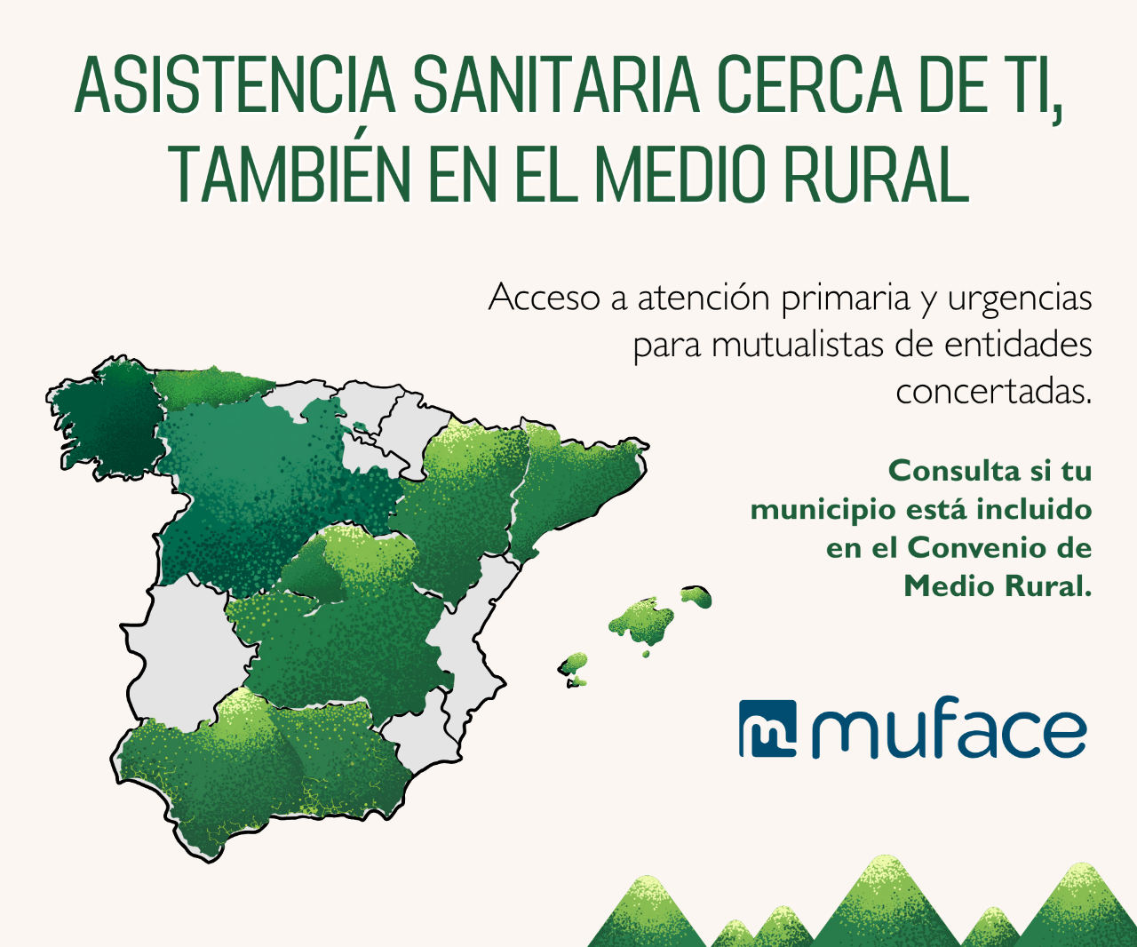 Mapa de las comunidades con Convenio de Medio Rural