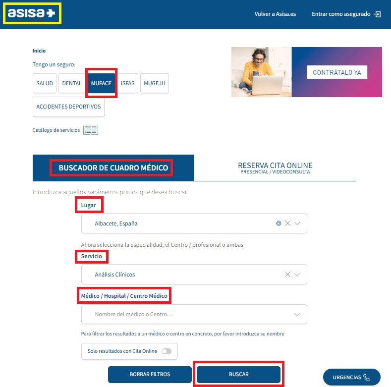 Buscador metge en Asisa